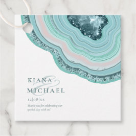 Etiquetas Para Lembrancinhas Agate Geode Glitter Wedding Obrigado Teal ID647
