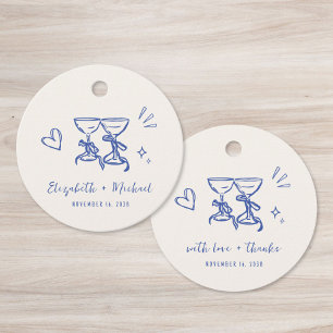 Etiquetas Para Lembrancinhas Agradecimento de Casamento Azul Creme Caprichoso D