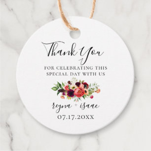 Etiquetas Para Lembrancinhas Agradecimento de Casamento Bohemian Blooms