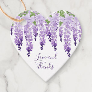 Etiquetas Para Lembrancinhas Agradecimento de Casamento em Aquarela Wisteria