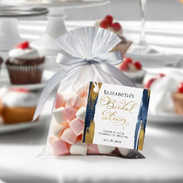 Etiquetas Para Lembrancinhas Agradecimento de Chá de Noiva Azul-Marinho Dourado