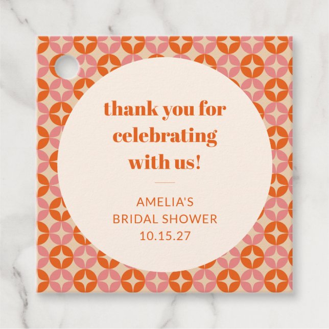 Etiquetas Para Lembrancinhas Agradecimento de Chá de Noiva Personalizado Rosa L (Frente)