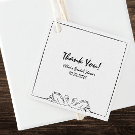 Etiquetas Para Lembrancinhas Agradecimento de Chá de Panela de Noiva com Cisne 