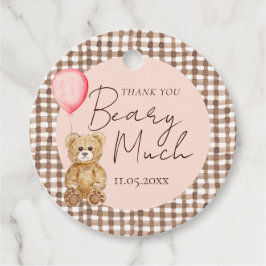 Etiquetas Para Lembrancinhas Agradecimento de Chás de Bebê do Ursinho Teddy Ros