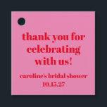 Etiquetas Para Lembrancinhas Agradecimento de Chuveirinho de Noiva Cor-de-Rosa<br><div class="desc">Etiquetas de Agradecimento de Chuveirinho de Noiva Cor-de-Rosa e Vermelho Tipografia Ousada Moderno Divertido Simples Personalizado</div>