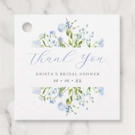 Etiquetas Para Lembrancinhas Agradecimento de Chuveirinho de Noiva Floral Azul 