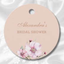 Agradecimento de Chuveirinho de Noiva Floral Rosa 