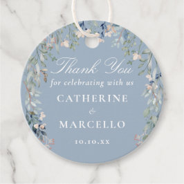 Etiquetas Para Lembrancinhas Agradecimento de Favor de Casamento em Floral Azul