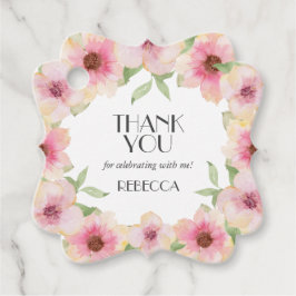 Etiquetas Para Lembrancinhas Agradecimento de Flores de Cerejeira em Aquarela