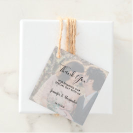 Etiquetas Para Lembrancinhas Agradecimento de foto de casamento elegante rústic