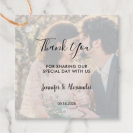 Etiquetas Para Lembrancinhas Agradecimento de foto de casamento elegante rústic
