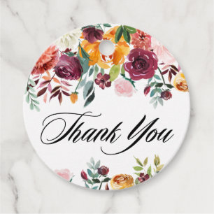 Etiquetas Para Lembrancinhas Agradecimento Floral de Casamento em Aquarela Outo