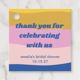 Etiquetas Para Lembrancinhas Agradecimento no Chá de Noiva Azul Rosa Amarelo Pe