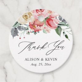 Etiquetas Para Lembrancinhas Agradeço Floral Rosa Creme Aquarela