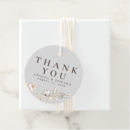 Etiquetas Para Lembrancinhas Agradeço-lhe minimalista de flores selvagens desen