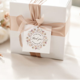 Etiquetas Para Lembrancinhas Água-forte Floral Chic Obrigado ao Chá de Noiva