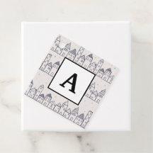 Aldeia de Natal da Página de Coloração na Neve