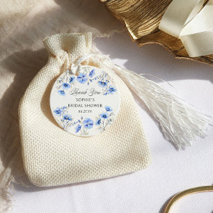 Etiquetas Para Lembrancinhas Alguma Coisa Azul Floral Caligrafia Chá de Bebê de