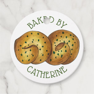 Etiquetas Para Lembrancinhas Alho Nó Pão Rolo Comida Italiano Pelado Por