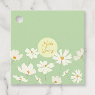 Etiquetas Para Lembrancinhas Alô Primavera branco cosmos flores amarelas florai