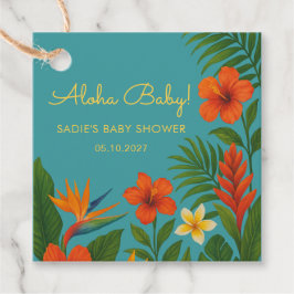 Etiquetas Para Lembrancinhas Aloha Baby! Chic Tropical Baby Shower