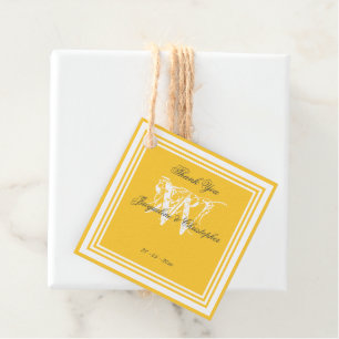 Etiquetas Para Lembrancinhas Amarelo Quente Casamento Branco Monograma Preto Ob
