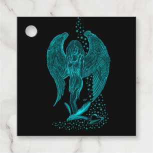 Etiquetas Para Lembrancinhas Angel perdeu em Love, Design preto e verde