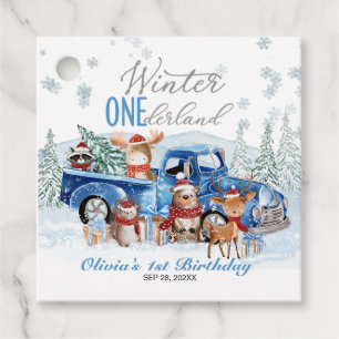 Etiquetas Para Lembrancinhas Animais da Floresta Caminhão ONEderland 1º Anivers