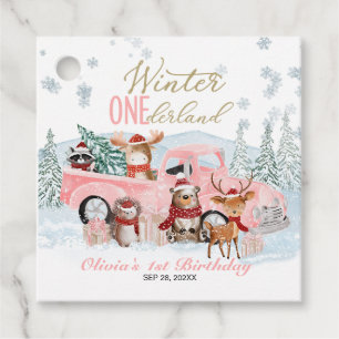 Etiquetas Para Lembrancinhas Animais da Floresta Caminhão ONEderland 1º Anivers