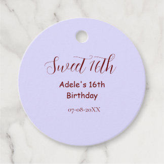 Etiquetas Para Lembrancinhas Aniversário de 16 anos doce nome roxo pastel retro