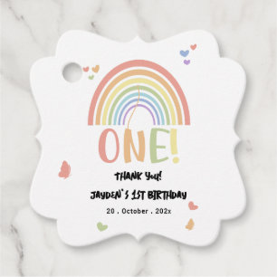 Etiquetas Para Lembrancinhas Aniversário de 1 ano com Cores Pastel Adoráveis