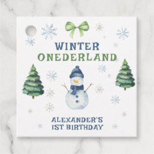Etiquetas Para Lembrancinhas Aniversário de 1 ano do Boneco de Neve Onederland 