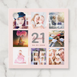 Etiquetas Para Lembrancinhas aniversário de 21 anos blush rosa dourado foto leg