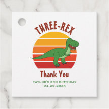 aniversário de 3 anos Três Rex Dinossauro Divertid