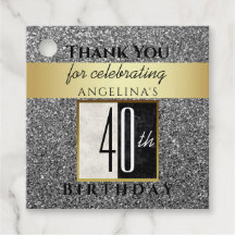 Aniversário de 40 anos De Silver Glitter Obrigado