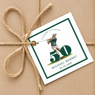 Etiquetas Para Lembrancinhas Aniversário de 50 anos de Golfe Esportivo Verde Pe