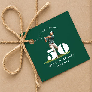 Etiquetas Para Lembrancinhas Aniversário de 50 anos de Golfe Esportivo Verde Pe