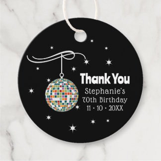 Etiquetas Para Lembrancinhas Aniversário de 70 anos Elegante Groovy Retro para