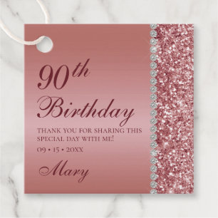 Etiquetas Para Lembrancinhas Aniversário de 90 anos Elegante