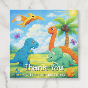 Etiquetas Para Lembrancinhas Aniversário de Amigos Dinossauros Coloridos Fofos