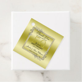 Etiquetas Para Lembrancinhas Aniversário de Casamento do Ouro Dourado Gem & Gli
