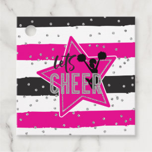 Etiquetas Para Lembrancinhas Aniversário de Cheerhead Pink Silver Black Cheth