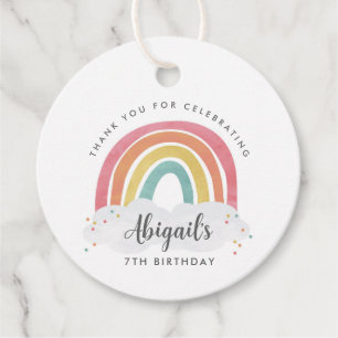 Etiquetas Para Lembrancinhas Aniversário de criança Colorido de Caligrafia Arco