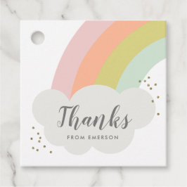 Etiquetas Para Lembrancinhas Aniversário de criança Pastel Rainbow - Obrigado