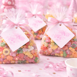 Etiquetas Para Lembrancinhas Aniversário de Menina Floral Rosa Minimalista