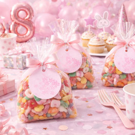 Etiquetas Para Lembrancinhas Aniversário de Menina Floral Rosa Minimalista