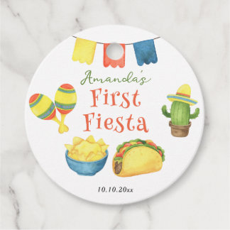 Etiquetas Para Lembrancinhas Aniversário de Primeiro Ano Fiesta Aquarela