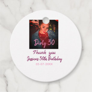 Etiquetas Para Lembrancinhas Aniversário Dirty 30 adicionar nome rosa adicionar