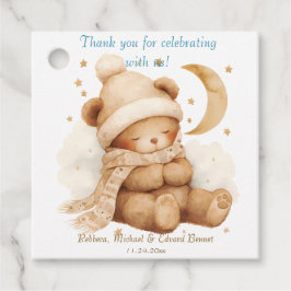 Etiquetas Para Lembrancinhas Aniversário do Balão Beige do Urso de Teddy