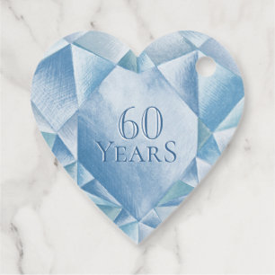 Etiquetas Para Lembrancinhas Aniversário do Casamento 60 do Watercolor Heart Di